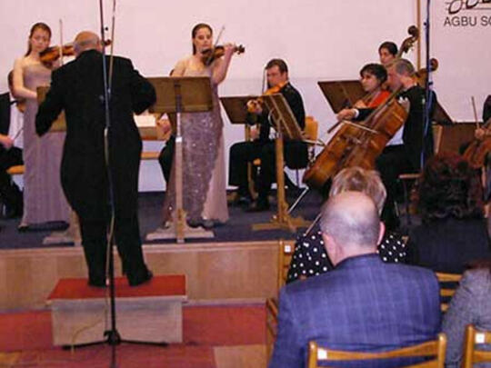 The AGBU Sofia Chamber Orchestra perform a concert on April 