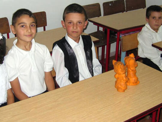 Children at Gyumri Boarding School #3 enjoy the brand new fa