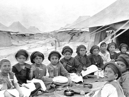 Armenian orphans in the Nar-Omar camp, Iraq