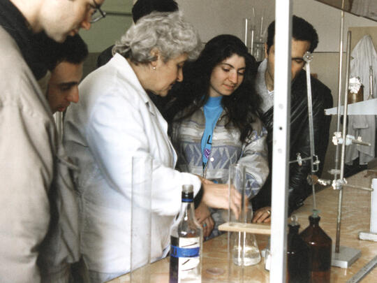 AUA students in biology class in 1994