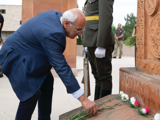 Paying respects to the fallen soldiers of the 44-Day War in Artsakh. (2021); 