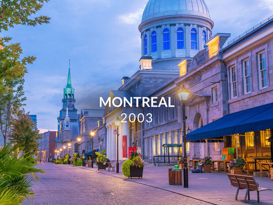 photo of Montreal with text that reads Montreal 2003