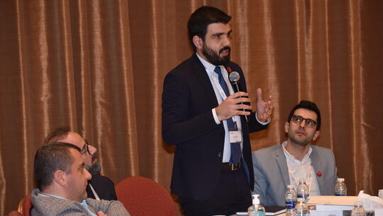 AGBU Lebanon delegate Sevag Hadjekian, one of many attendees who participated during the conference. 