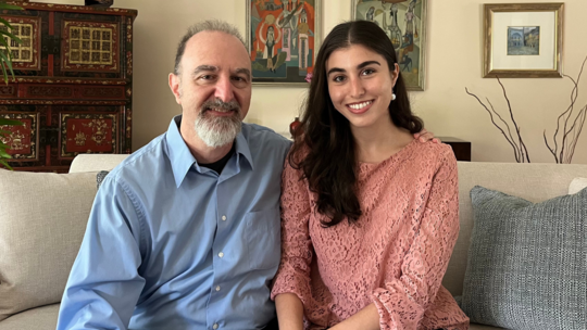 Zenna Aghajanian and her father, both AGBU alumni.